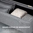 HOMCOM - Banc coffre de rangement 2 en 1 dim. 102L x 40l x 39H cm piètement acier noir tissu gris - vignette