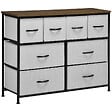 HOMCOM - Commode meuble de rangement 8 tiroirs - dim. 100L x 30l x 78H cm - structure acier noir tissu pliant gris - vignette