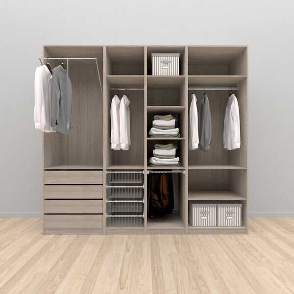 MODE DE VIE - Colonne pour dressing Rubyx - Decor Chêne gris - L50xH230xP58cm - large