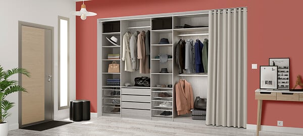 MODE DE VIE - Colonne pour dressing Rubyx - Chêne gris - L50xH230xP39cm - large