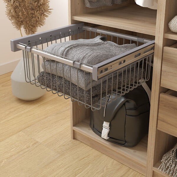 MODE DE VIE - Panier coulissant pour dressing Rubyx - L47xP47cm - large