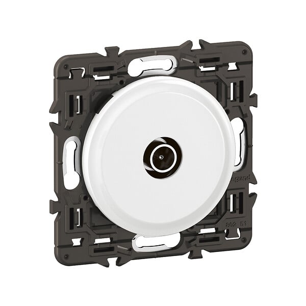 LEGRAND - Prise TV simple mâle Céliane - enjoliveur Blanc et support - large