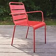 OVIALA - Fauteuil de jardin en métal rouge - Palavas - vignette
