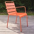 OVIALA - Fauteuil de jardin en métal orange - Palavas - vignette