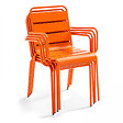 OVIALA - Fauteuil de jardin en métal orange - Palavas - vignette