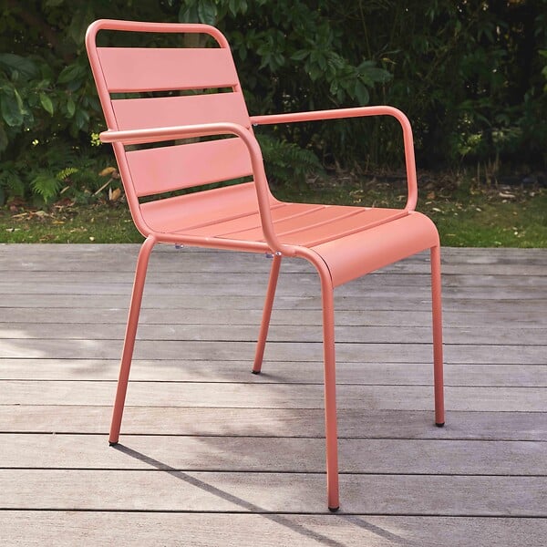 OVIALA - Fauteuil de jardin en métal argile - Palavas - large