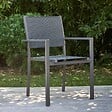 OVIALA - Fauteuil de jardin aluminium et textilène gris - Nice - vignette