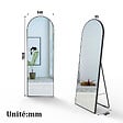 AICA SANITAIRE - AICA Miroir sur pied et Psyché 54 x 163 cm (L x H), miroir complet arqué noir - vignette