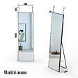 AICA SANITAIRE - AICA Miroir sur pied et Psyché 50 x 160 cm (L x H), miroir complet noir - vignette