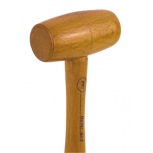 MOB - Maillet bois naturel manche frêne - 50 mm - large