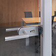 EMUCA - Serrure pour porte en verre avec cadre en bois, cylindre avec clés, pour porte en verre 8-12mm, acier et aluminium, anodisé mat - vignette