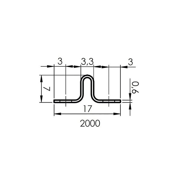 MONIN - RAIL A CLOUER OU A VISSER 2000X15X7 PIECE - large
