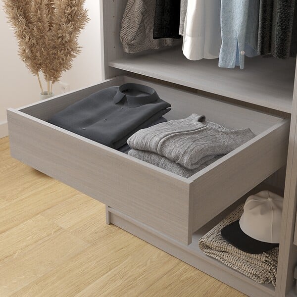 MODE DE VIE - Tiroir pour dressing Rubyx - Chêne gris - 72x16x51cm - large