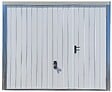 SPADONE - Porte de garage basculante blanc avec portillon droit l.240 x H.200 cm x Ep.20 mm - vignette