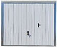 SPADONE - Porte de garage basculante blanc avec portillon droit l.240 x H.200 cm x Ep.20 mm - vignette