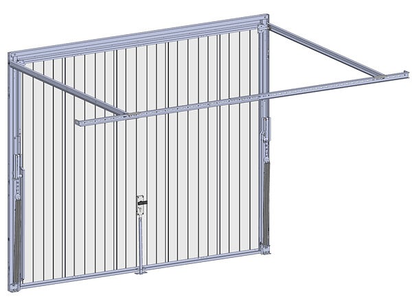 SPADONE - Porte de garage basculante blanche l.250 x H.200 cm x Ep.20 mm - large