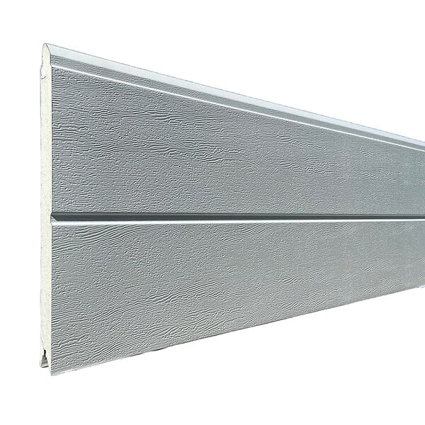 SPADONE - Porte de garage sectionnelle blanche motorisée l.300 x H.200 cm x Ep.40 mm Woodgrain - large