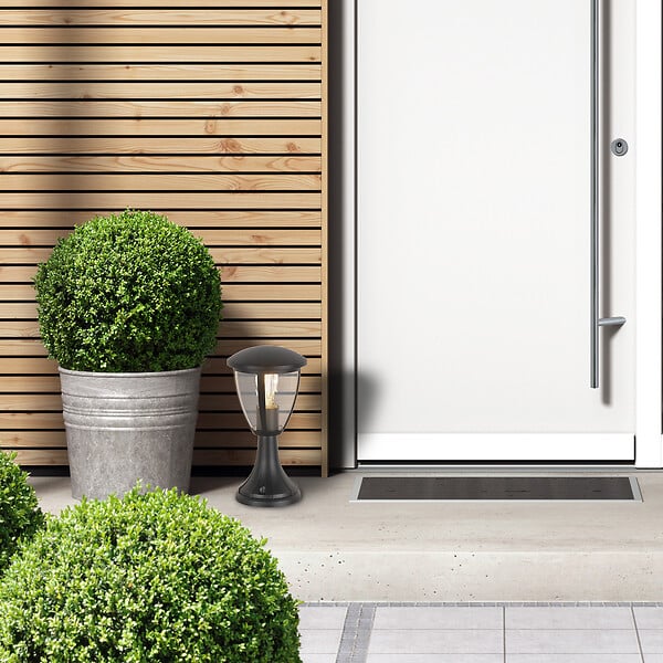 COREP - Borne fonte d'aluminium noir mat sablé Little Garden LISBOA H30.5cm. - large