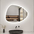 AICA SANITAIRE - AICA Miroir de salle de bain asymétrique 100x80cm led Teardrop Mirror 3 Colours Dimmable + Anti-buée + Mémoire - vignette