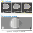 AICA SANITAIRE - AICA Miroir de salle de bain asymétrique 100x80cm led Teardrop Mirror 3 Colours Dimmable + Anti-buée + Mémoire - vignette