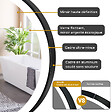 AICA SANITAIRE - AICA 60 cm miroir de salle de bain LED rond avec cadre noir, tricolore + anti-buée + mémoire + gradation infinie - vignette