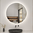 AICA SANITAIRE - AICA 70 cm miroir de salle de bain LED rond avec rétro-éclairage sans cadre, anti-buée + mémoire + dimmable - vignette
