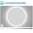 AICA SANITAIRE - AICA 100 cm miroir de salle de bain LED rond avec rétro-éclairage sans cadre, anti-buée + mémoire + dimmable - vignette