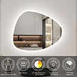 AICA SANITAIRE - AICA Miroir de salle de bain asymétrique 80x65cm led Teardrop Mirror 3 Colours Dimmable + Anti-buée + Mémoire - vignette