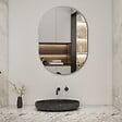 AICA SANITAIRE - AICA Miroir de salle de bain ovale sans cadre 50x70 cm - vignette