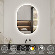 AICA SANITAIRE - AICA LED miroir lumineux 50x80cm tricolore + anti-buée + dimmable + mémoire miroir salle de bain - vignette