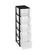 5 FIVE SIMPLY SMART - Tour de rangement 5 Tiroirs 4 pieds amovibles dont 2 avec roues H 102.4 cm - vignette