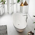 STANO - Baignoire îlot design ovale FLORIDA blanche 165 cm Brillant - vignette