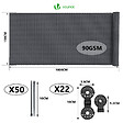 VOUNOT - Brise vue occultant en HDPE 90g/m² 1.5x10m avec attaches de fixation anthracite - vignette