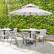 OUTSUNNY - Parasol en bois peuplier droit 2 toits polyester 180 g/m² dia. 2,65 x 2,64H m blanc - vignette
