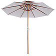 OUTSUNNY - Parasol en bois peuplier droit 2 toits polyester 180 g/m² dia. 2,65 x 2,64H m blanc - vignette