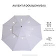 OUTSUNNY - Parasol en bois peuplier droit 2 toits polyester 180 g/m² dia. 2,65 x 2,64H m blanc - vignette