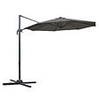 OUTSUNNY - Parasol déporté octogonal inclinable rotatif 360° manivelle piètement acier mât alu. dim. Ø 2,95 x 2,5H m polyester haute densité gris - vignette