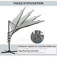 OUTSUNNY - Parasol déporté octogonal inclinable rotatif 360° manivelle piètement acier mât alu. dim. Ø 2,95 x 2,5H m polyester haute densité gris - vignette