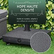 OUTSUNNY - Pied de parasol base de lestage parasol carré HDPE surface granuleuse noir - vignette
