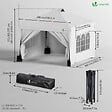VOUNOT - Tonnelle de Jardin 3x3m POP UP installation facile avec portes et fenetres Blanc - vignette