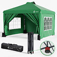 VOUNOT - Tonnelle de Jardin 3x3m POP UP installation facile avec portes et fenetres Vert - vignette