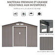 OUTSUNNY - Abri de jardin - remise pour outils - cabanon double porte coulissante - fondation incluse - dim. 277L x 191l x 192H cm - tôle d'acier ondulée grise - vignette