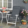 OUTSUNNY - Chaise de jardin pliante dossier haut inclinable multipositions accoudoirs tétière alu. oxford déperlant gris - vignette