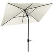 OUTSUNNY - Parasol rectangulaire inclinable de jardin avec manivelle métal polyester haute densité anti UV 50+ crème - vignette