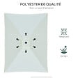 OUTSUNNY - Parasol rectangulaire inclinable de jardin avec manivelle métal polyester haute densité anti UV 50+ crème - vignette