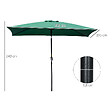 OUTSUNNY - Parasol inclinable rectangulaire métal polyester haute densité 2,94L x 1,98l x 2,55H m vert - vignette