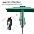 OUTSUNNY - Parasol inclinable rectangulaire métal polyester haute densité 2,94L x 1,98l x 2,55H m vert - vignette