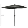 OUTSUNNY - Parasol rectangulaire inclinable de jardin avec manivelle métal polyester haute densité anti UV 50+ gris - vignette