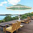 OUTSUNNY - Parasol inclinable de jardin style bohème à franges polyester haute densité vert - vignette