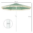 OUTSUNNY - Parasol inclinable de jardin style bohème à franges polyester haute densité vert - vignette